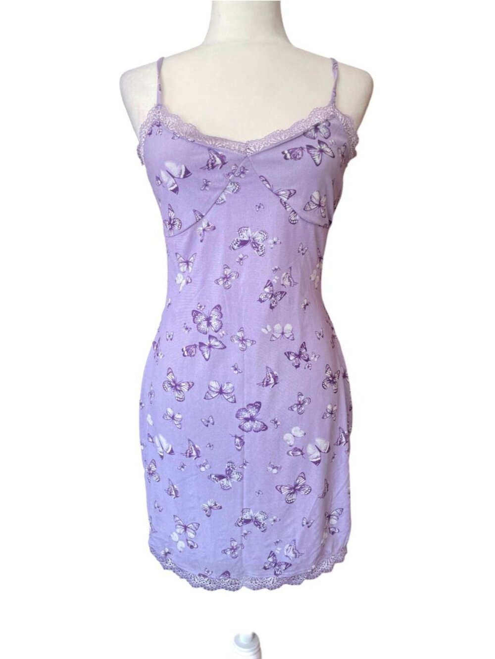 Tilly's Full Tilt Butterfly Mesh Lace Trim Mini Dress Y2K Sz XL